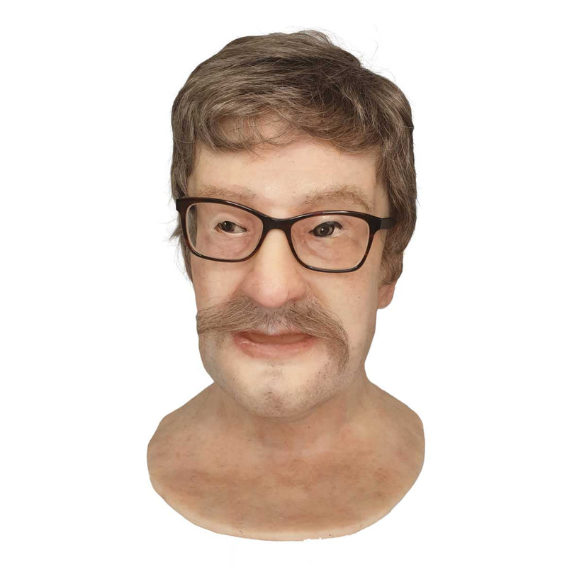 Realistic Facial Overlay 'Felix,  Small Moustache' for Adult Manikin Training Simulators