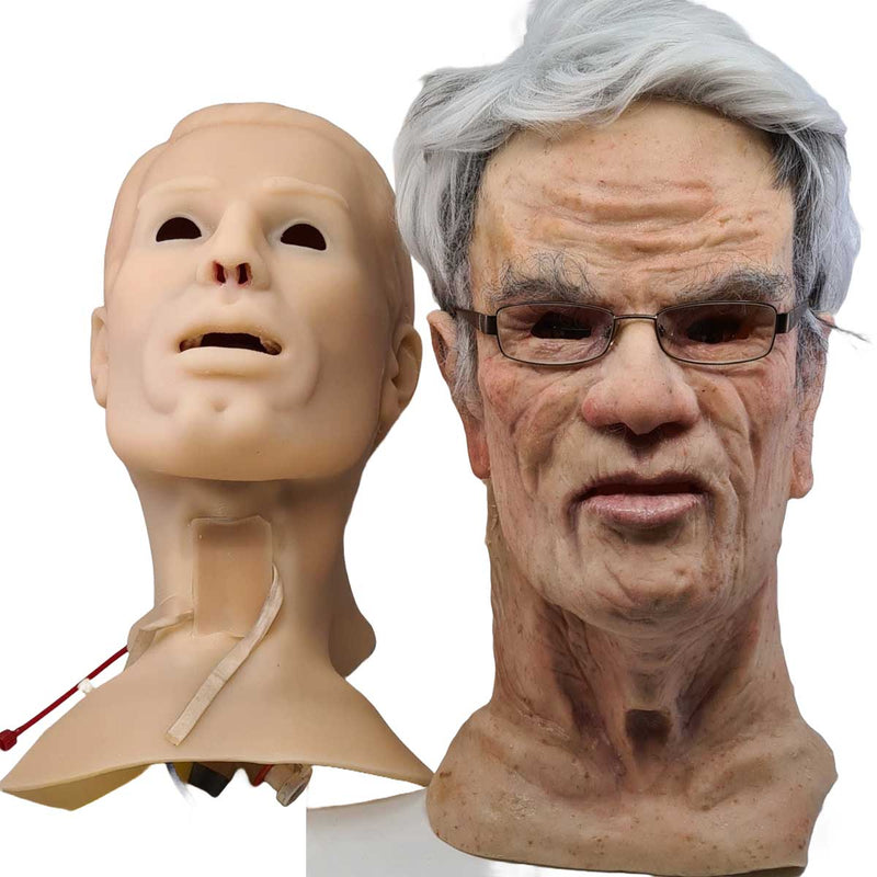 Realistic Facial Overlay 'Willem Sonneberg' for Adult Manikin Training Simulators