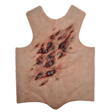 Realistic Male Shrapnel Torso Overlay with Blast Injuries and Foreign Bodies