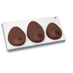 Breast Self Examination model, three single breasts on base, Dark