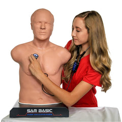 SAM BASIC<sup>®</sup> - Adult Auscultation Trainer with SimScope Wi-Fi Training Stethoscope, Light